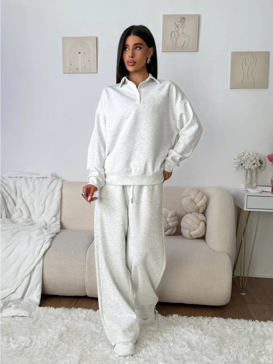 Dames Pull sportif avec pantalons larges Chic und Stil