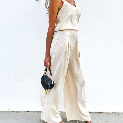 Dames haut élégant et large pantalon ensemble Chic und Stil