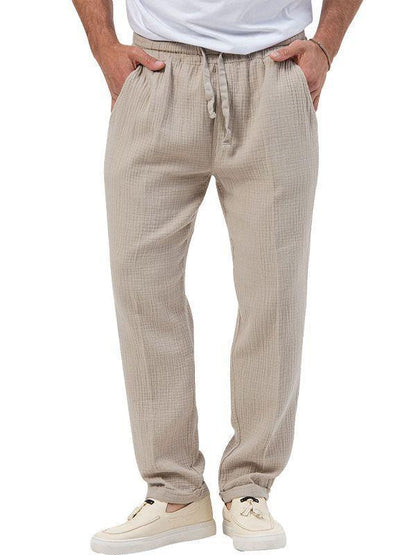 Casual linen pants for men with elastic waistband and practical side pockets Chic and Style
