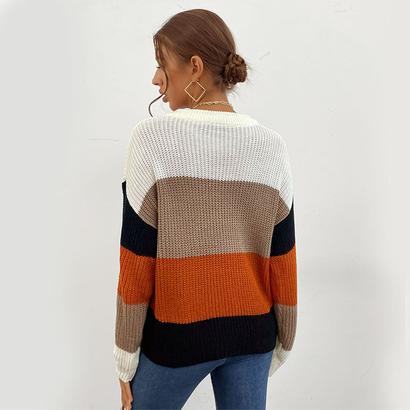 Pull femme confortable avec motif rayé moderne Chic und Stil