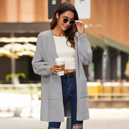 Dames cardigan à manches longues avec devant ouvert et poches profondes Chic und Stil