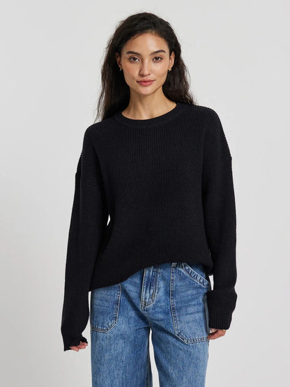 Pull en tricot décontracté pour femmes avec une coupe ample et une structure côtelée Chic und Stil
