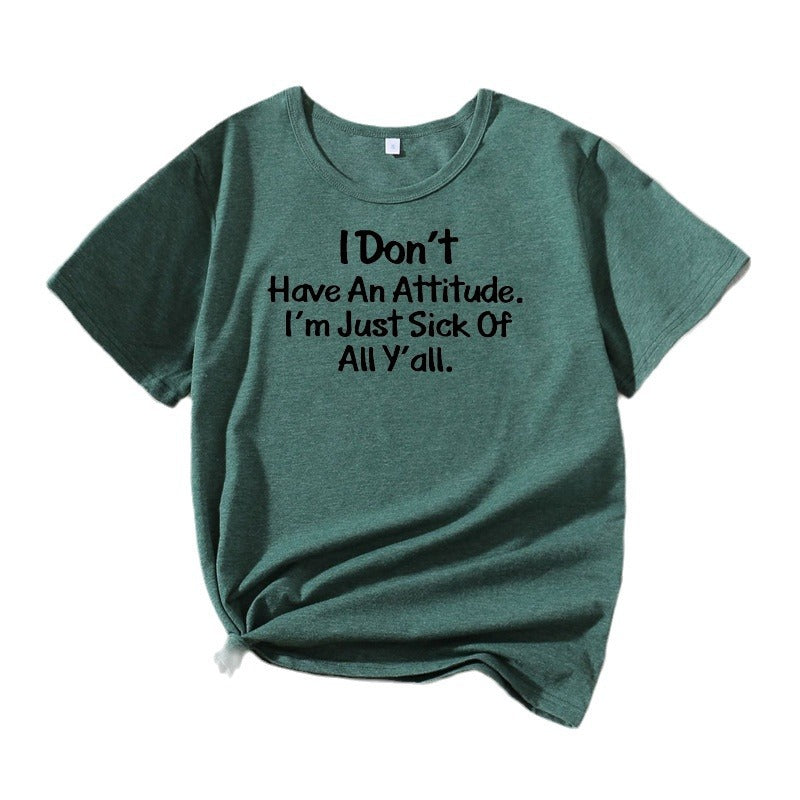 Dames Freizeit Attitude Graphique T-Shirt Chic und Stil