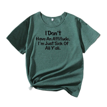 Dames Freizeit Attitude Graphique T-Shirt Chic und Stil