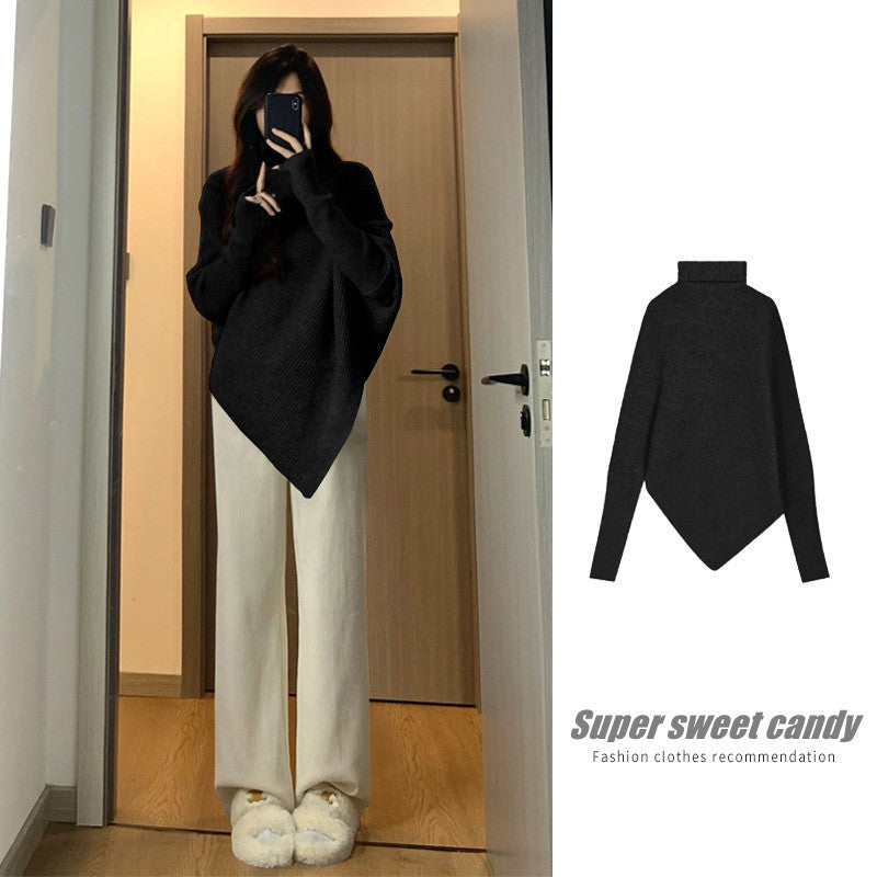 Pull en tricot décontracté pour femmes avec une coupe asymétrique et un matériau doux Chic und Stil