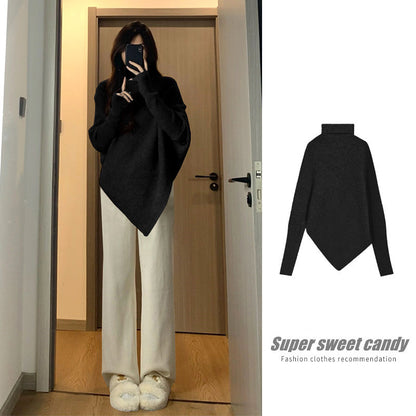 Pull en tricot décontracté pour femmes avec une coupe asymétrique et un matériau doux Chic und Stil