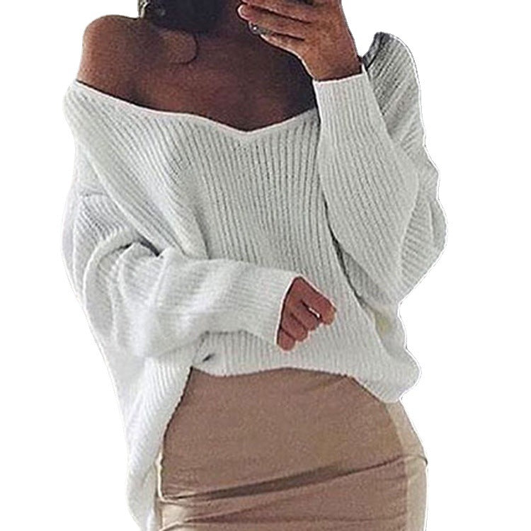 Pull en tricot décontracté pour femmes avec décolleté asymétrique et coupe amples Chic und Stil