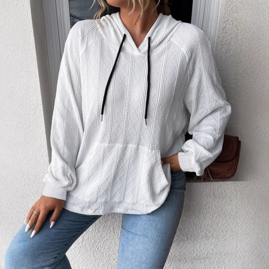 Pull à capuche texturé confortable pour femmes Chic und Stil