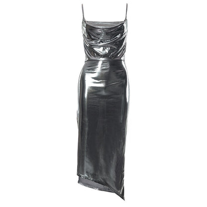 Robe portefeuille élégante pour femmes en matériau brillant Chic und Stil