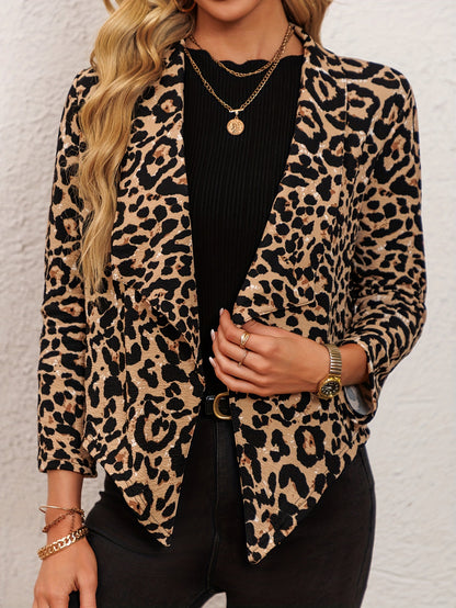 Blazer à motif animalier féminin tendance Chic und Stil