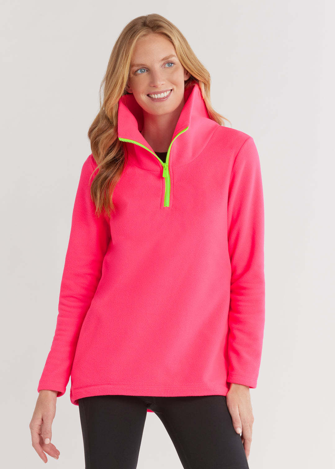 Pull en polaire pour femmes avec col montant et fermeture éclair sportive Chic und Stil