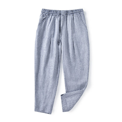 Casual linen pants for women with an elastic waist and practical side pockets Chic and Style