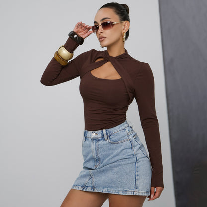 Body à manches longues pour femmes avec un design innovant à découpes Chic und Stil