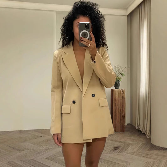 Dames Blazer Oversize à la mode Chic und Stil