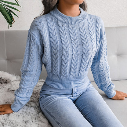 Pull en tricot pour femmes avec un motif de torsades moderne et une taille élastique Chic und Stil