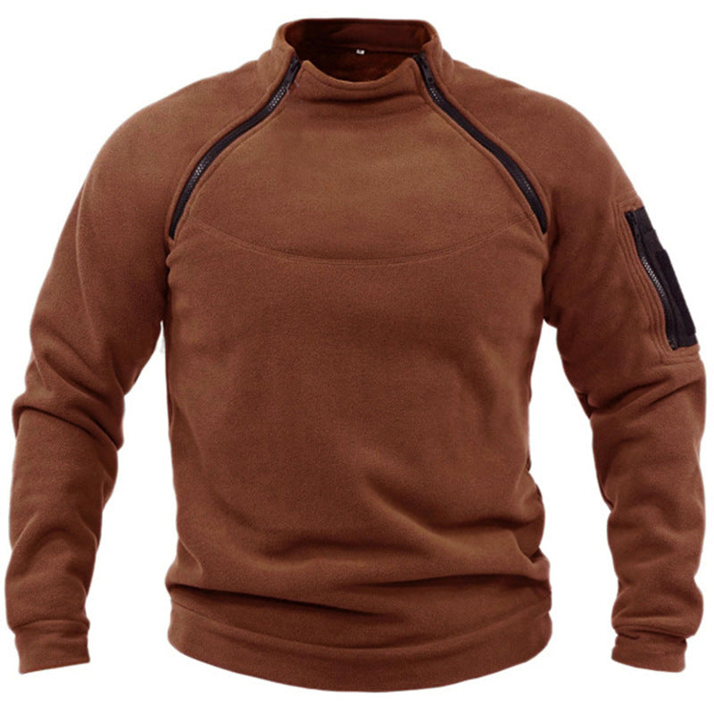 Fleece pullover for men with zipper and pockets Chic and Style