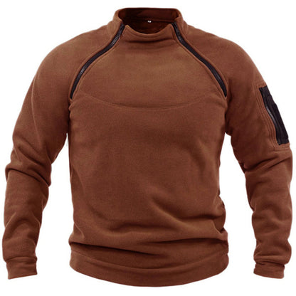 Fleece pullover for men with zipper and pockets Chic and Style