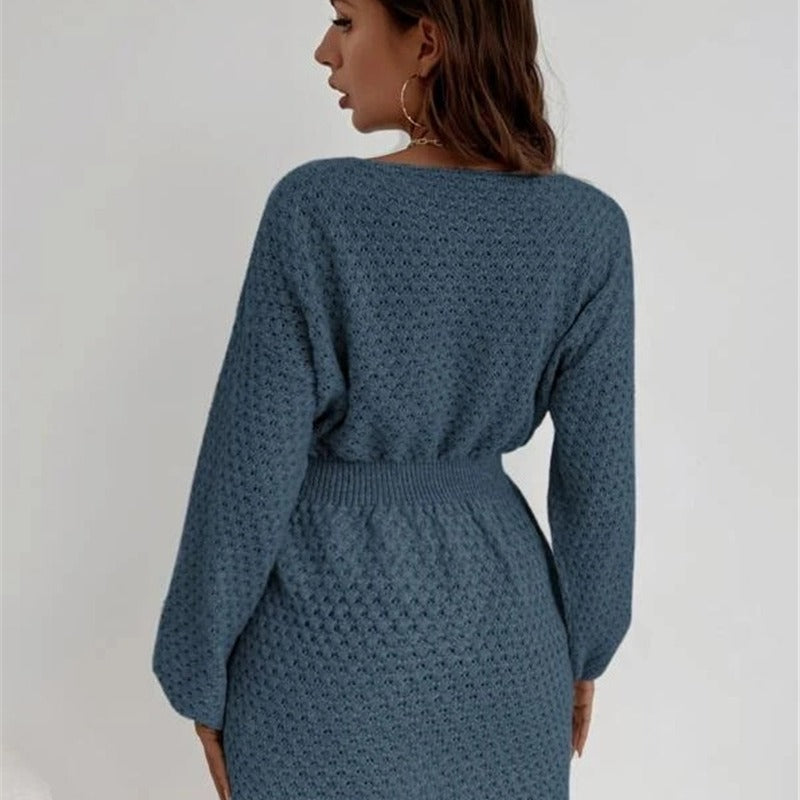 Robe en tricot pour dames avec un motif en dentelle unique et une taille décontractée Chic und Stil