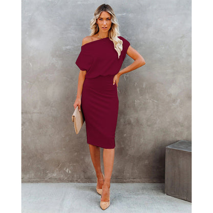 Robe midi off-shoulder pour femmes avec coupe bodycon Chic und Stil