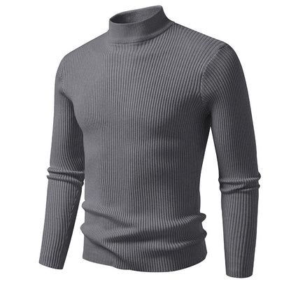 Pull à col roulé pour hommes en fine maille côtelée avec coupe ajustée Chic und Stil