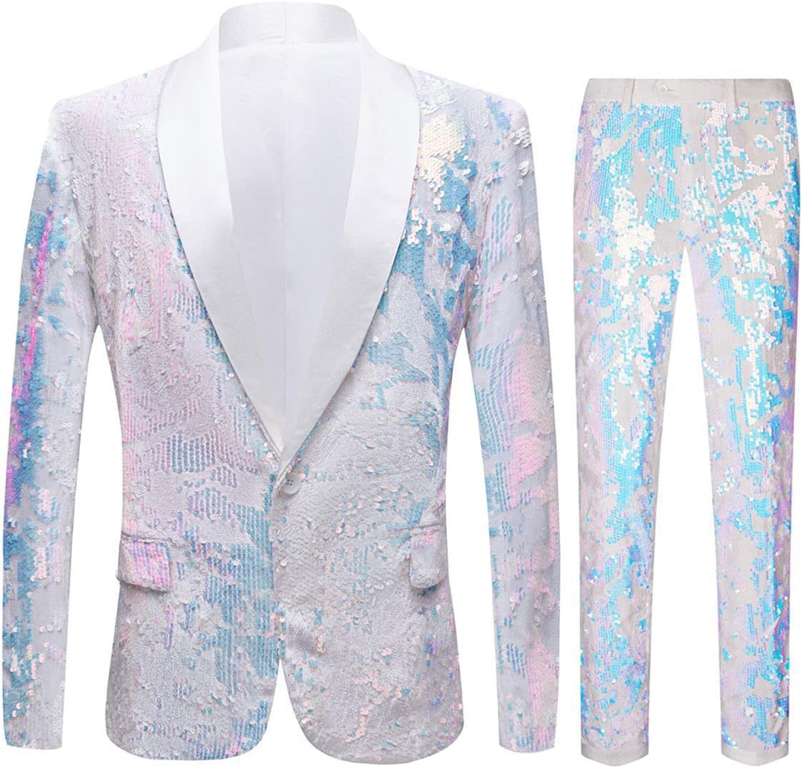 Costume élégant en velours pour hommes avec motif en sequins brillants Chic und Stil