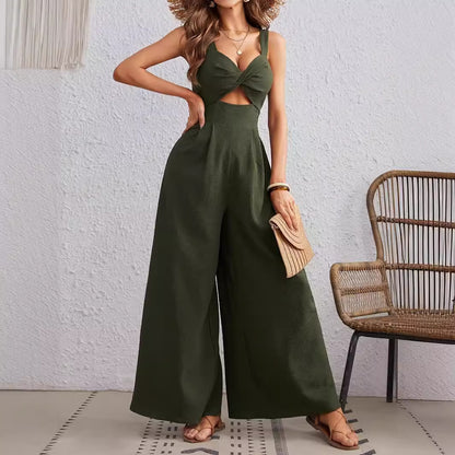Combinaison pour femmes avec décolleté en V profond et jambes larges Chic und Stil
