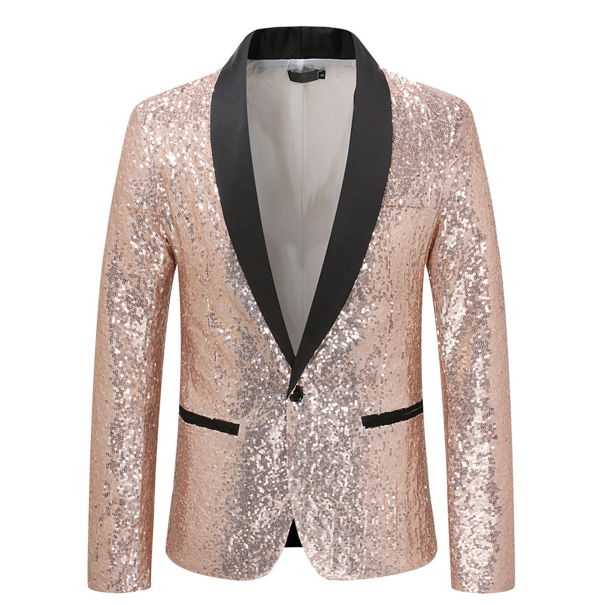 Dames Bl sparkling blazer avec revers noir Chic und Stil