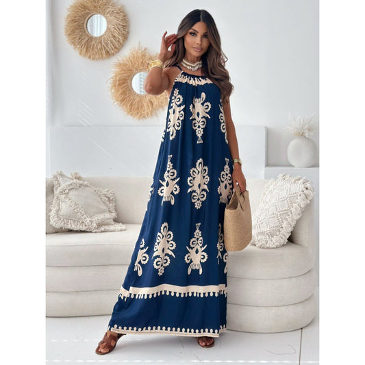 Robe maxi à col halter boho pour femme Chic und Stil