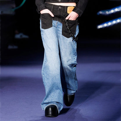 Women High-waisted Loose Denim Pants with Chic and Stylish Robust Design