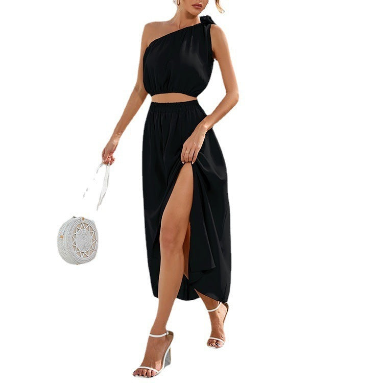 Dames robe maxi asymétrique à découpes Chic und Stil