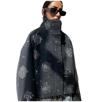 Dames élégante et scintillante veste matelassée Chic und Stil