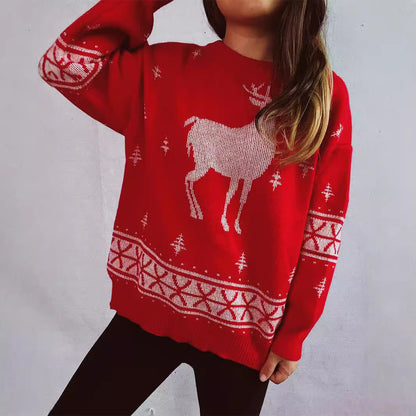 Pull de Noël pour femmes avec motif de renne festif et tricot doux Chic und Stil