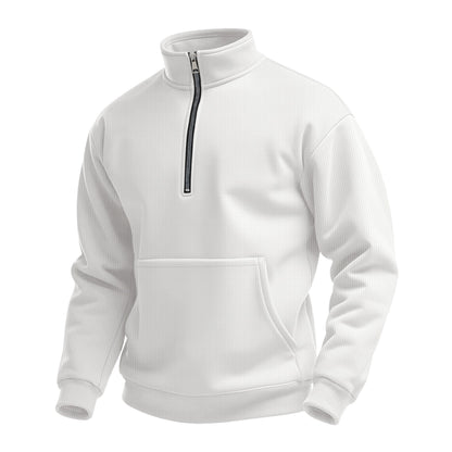 Men's fleece pullover with high collar and practical pockets Chic und Stil