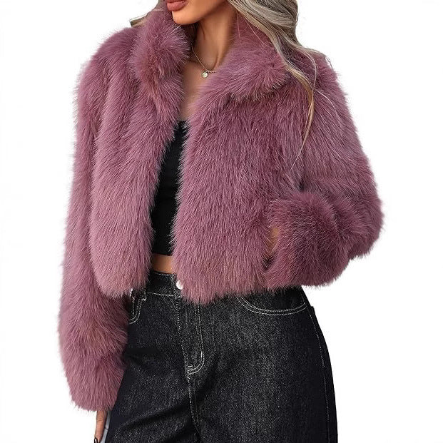 Dames élégante veste en fausse fourrure avec coupe volumineuse Chic und Stil