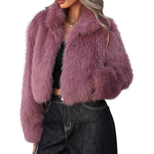 Dames élégante veste en fausse fourrure avec coupe volumineuse Chic und Stil