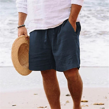 Shorts en lin légers pour hommes avec taille élastique et poches latérales pratiques Chic und Stil