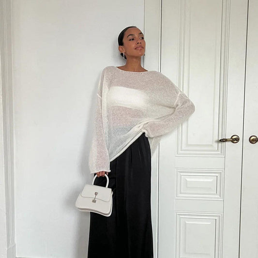 Pull en maille aérienne pour femmes avec effet transparent Chic und Stil