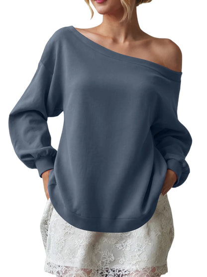 Dames créatif Sweat-shirt surdimensionné avec détails d'épaules Chic und Stil