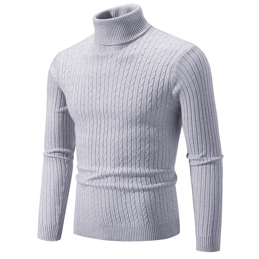 Pull à col roulé pour hommes avec motif torsadé structuré Chic und Stil