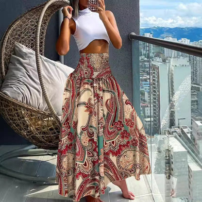 Jupe maxi boho pour femme avec taille élastique Chic und Stil