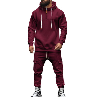 Men's chic and stylish athletic hoodie and cargo pants