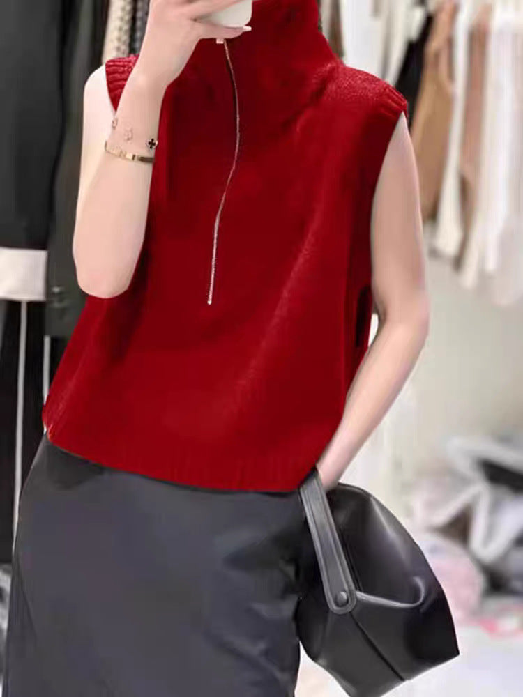 Pull en knit pour femmes avec col montant et fermeture éclair Chic und Stil