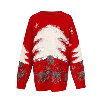 Ladies festive sweater with sparkling applications Chic and Style