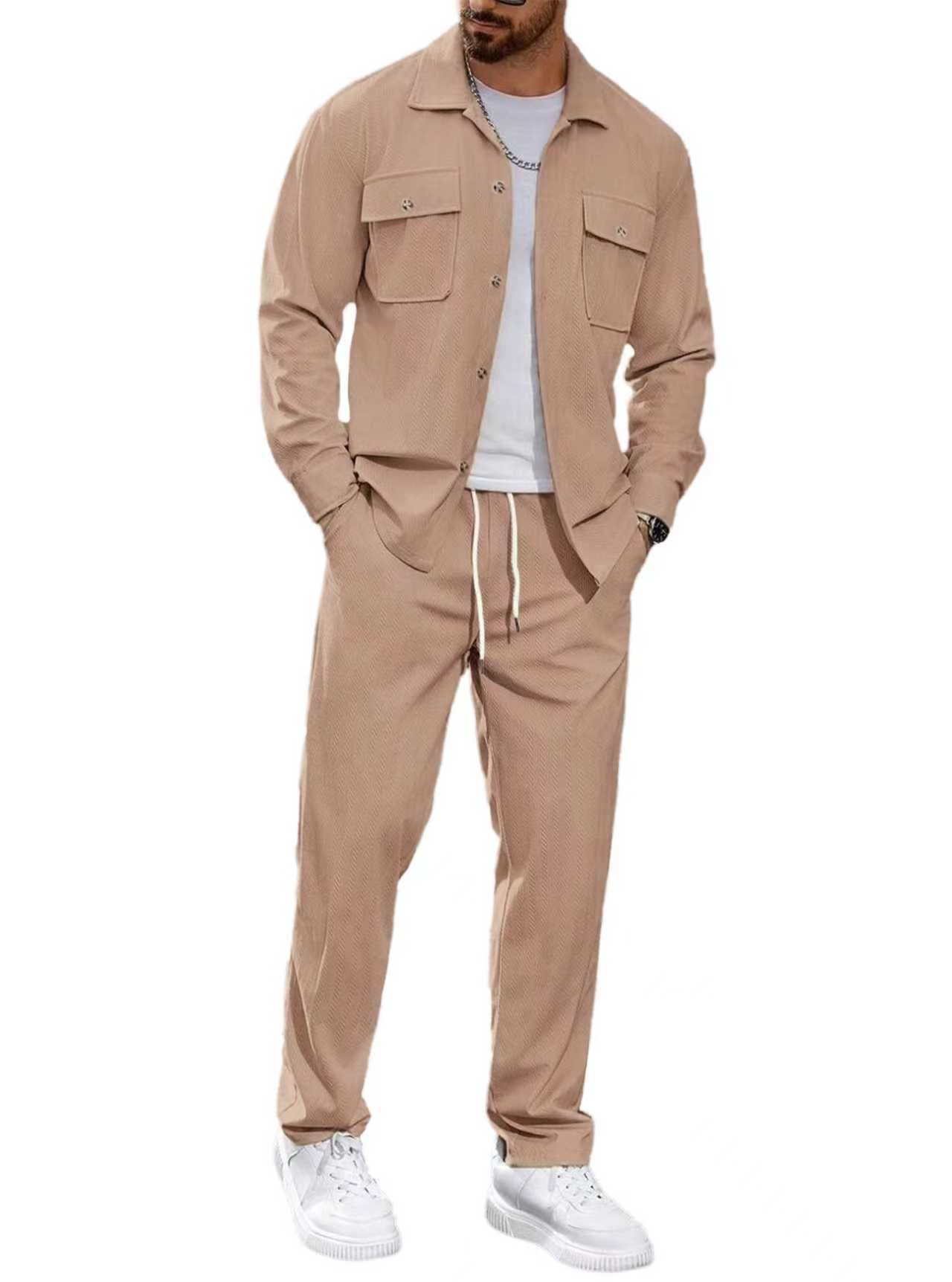 Costume de loisirs pour hommes moderne avec poches pratiques et taille élastique Chic und Stil