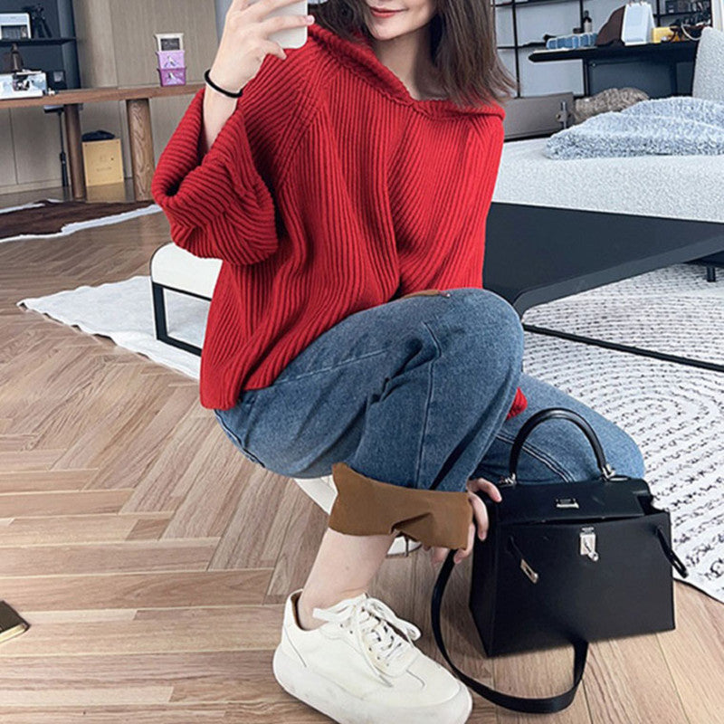 Casual pullover for women with hoodie and wide sleeves Chic and Style