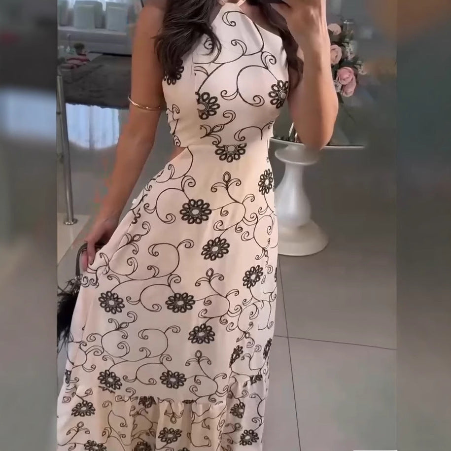 Femmes Élégante Robe Maxi Imprimé Floral Chic und Stil