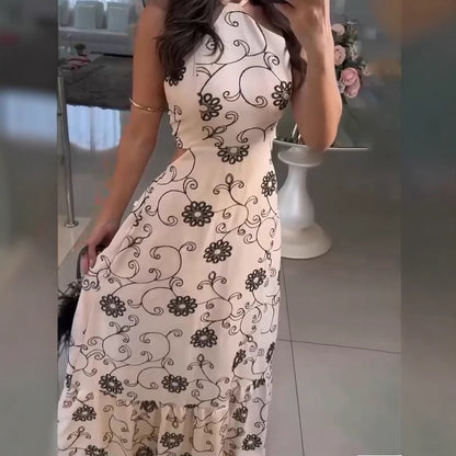 Femmes Élégante Robe Maxi Imprimé Floral Chic und Stil