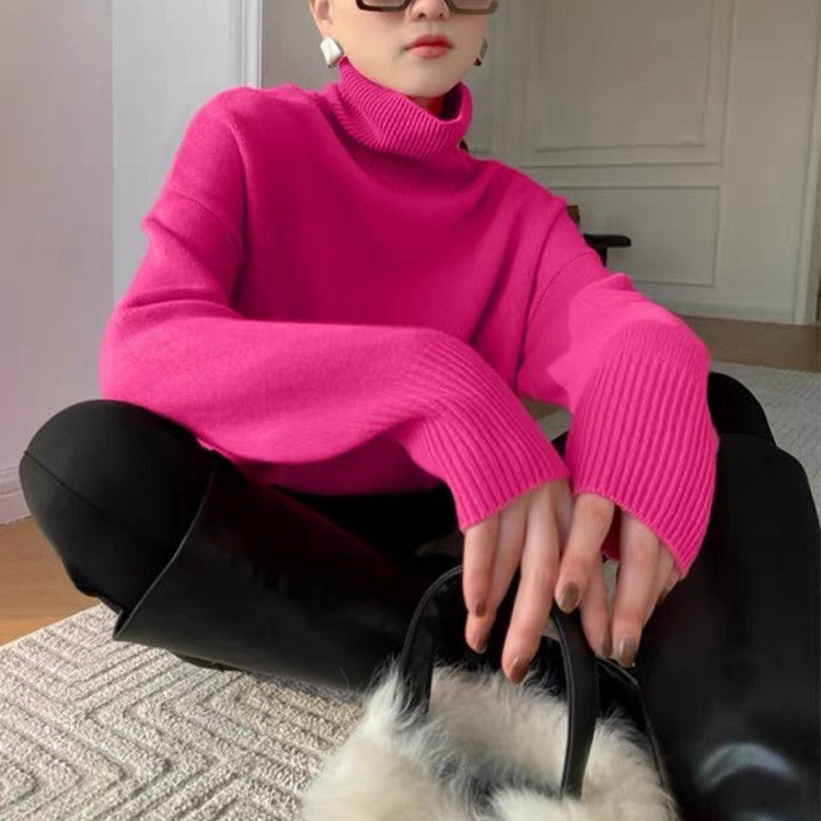 Casual turtleneck pullover for women in fine knit Chic und Stil