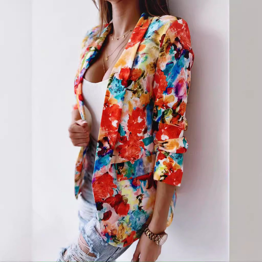 Blazer pour femmes avec imprimé floral et coupe décontractée Chic und Stil