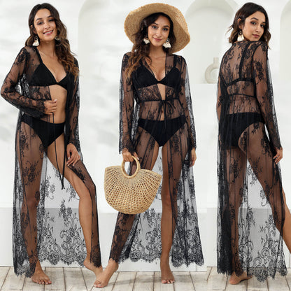 Robe de plage transparente en dentelle à fleurs pour femmes Chic und Stil